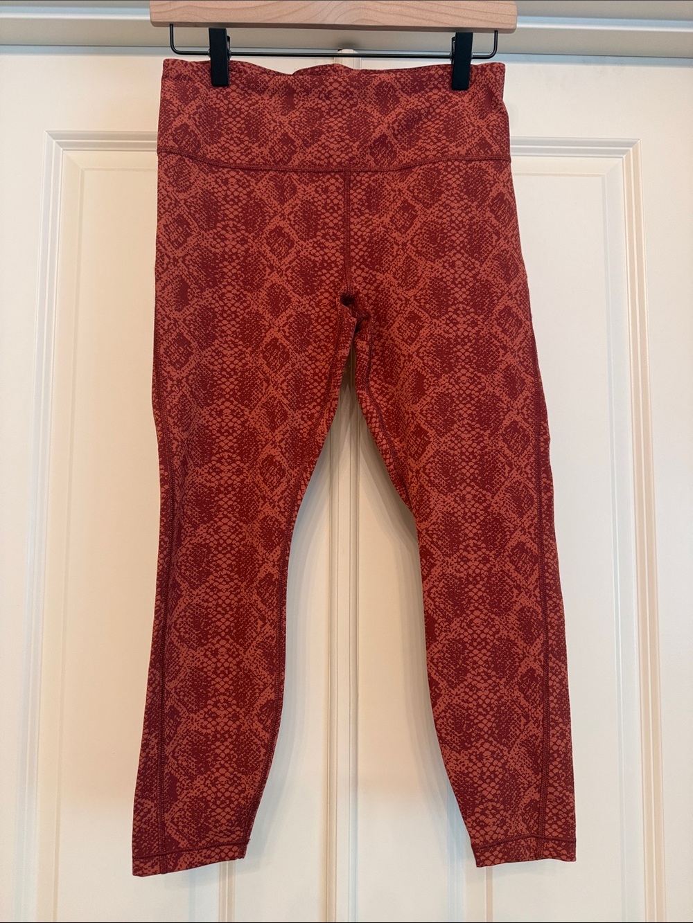 Athleta Rose Red Snakeskin Performance Leggings